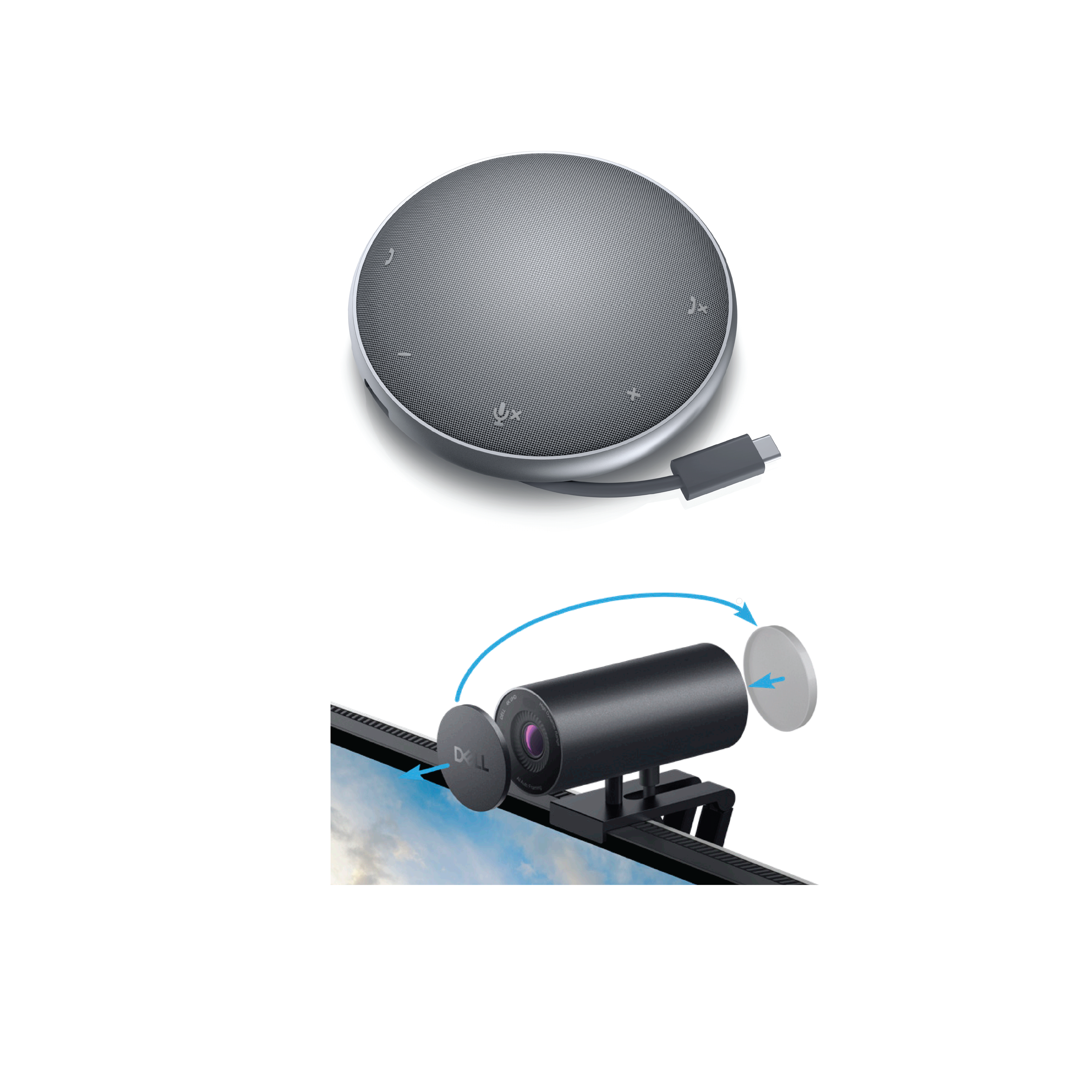 Bundle Dell Mobile Adapter Speakerphone and Dell UltraSharp Webcam